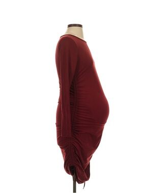 ⚡️Asymmetrical Maternity Dress in Burgundy